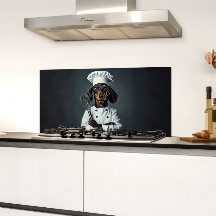Hond - Garde - Kok Spatscherm Aluminium klein -sfeer4
