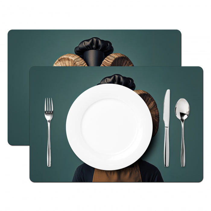 Geit - Hoorns - Kokskleding Placemat vinyl groot -zzsfeer2_Kitchenyeah-website