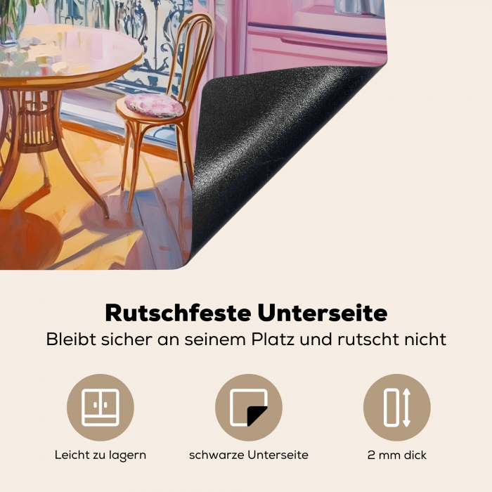 Pink - City - Bloemen Inductie beschermer vinyl 3mm middel -tsfeer4_DE