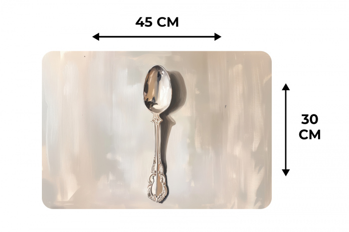 Lepel - Verf - Zilver Placemat vinyl groot -specs