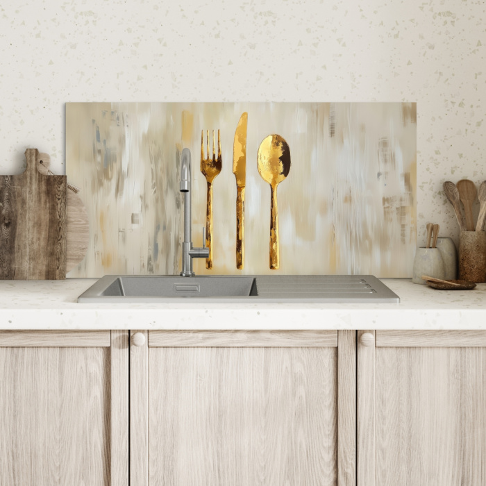 Verf - Goud - Bestek Spatscherm Aluminium klein -sfeer2
