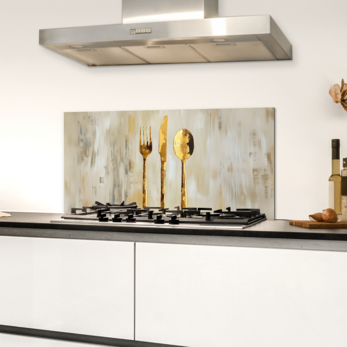Verf - Goud - Bestek Spatscherm Aluminium klein -sfeer4