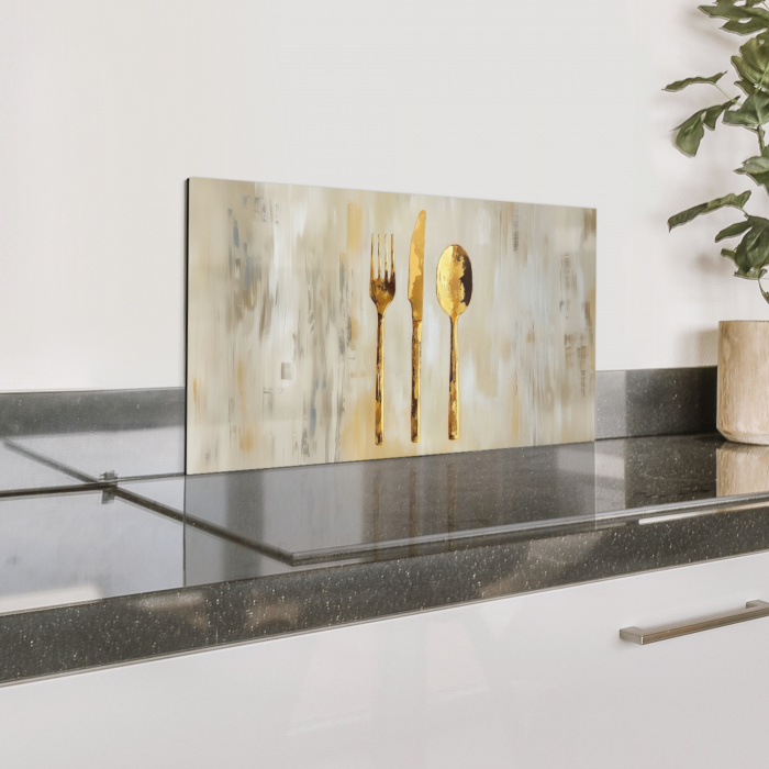 Verf - Goud - Bestek Spatscherm Aluminium klein -zzproduct_nieuw