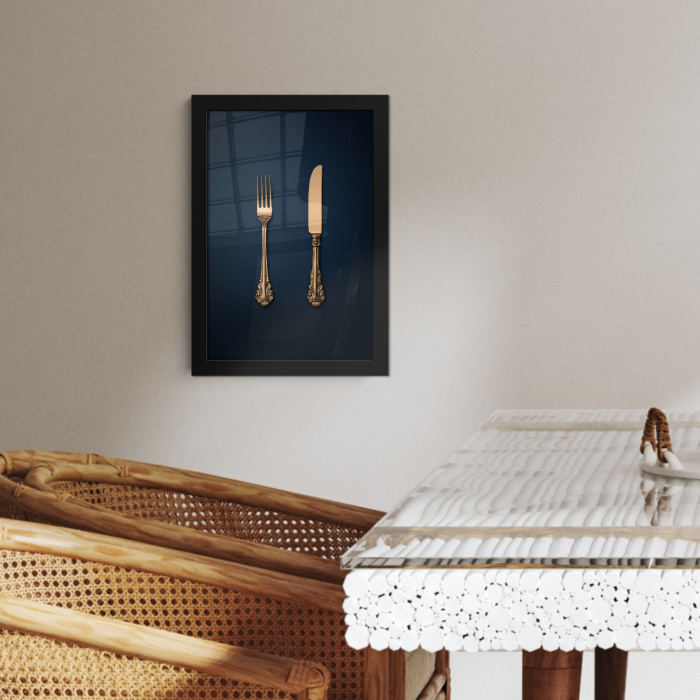 Bestek - Donkerblauw - Goud KitchenYeah - Keuken - Fotolijst klein -sfeer3