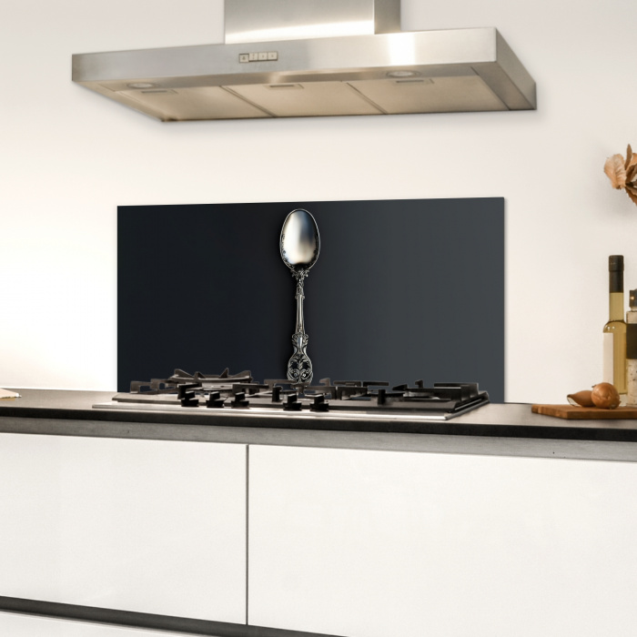 Lepel - Zilver - Metaal Spatscherm Aluminium klein -sfeer4