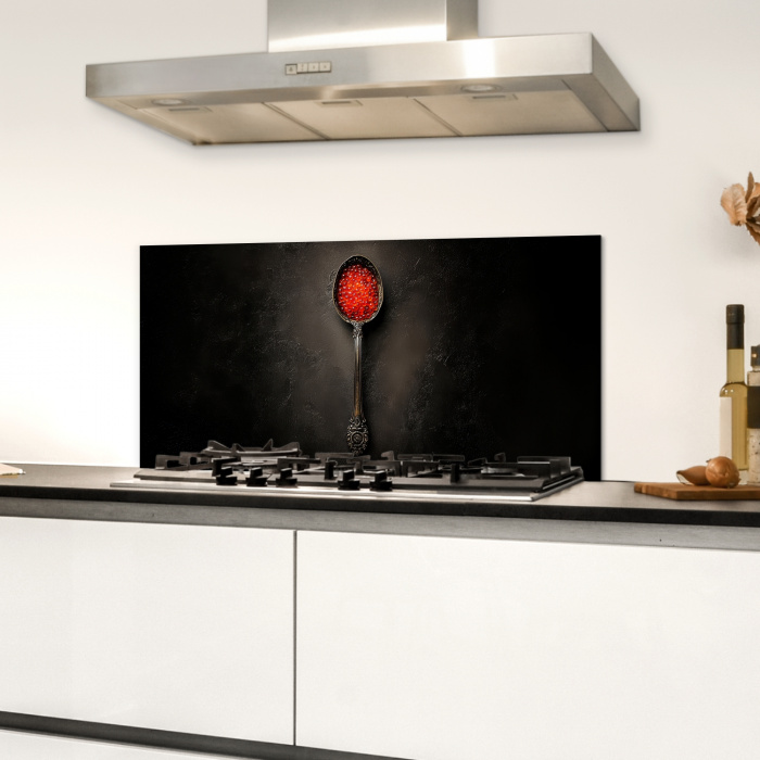 Zwart - Lepel - Caviar Spatscherm Aluminium klein -sfeer4