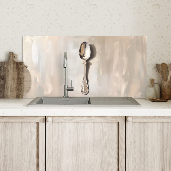 Lepel - Verf - Zilver Spatscherm Aluminium klein -sfeer2