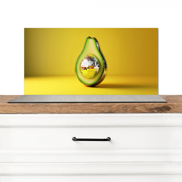 Avocado - Discobal - Geel - Glitter Spatscherm Aluminium klein -3d_zonderpan