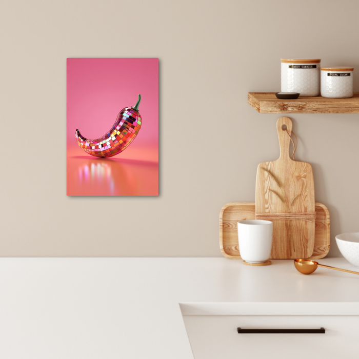 Peper - Disco - Rood - Glitter KitchenYeah - Keuken - Canvas klein -sfeer1