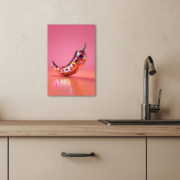 Peper - Disco - Rood - Glitter KitchenYeah - Keuken - Canvas klein -sfeer2