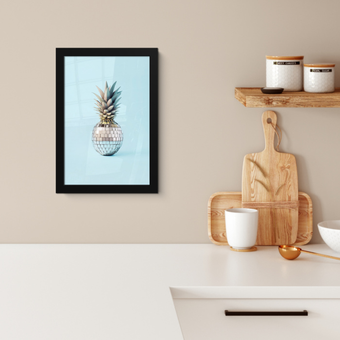 Blauw - Ananas - Disco - Discobal KitchenYeah - Keuken - Fotolijst klein -sfeer1
