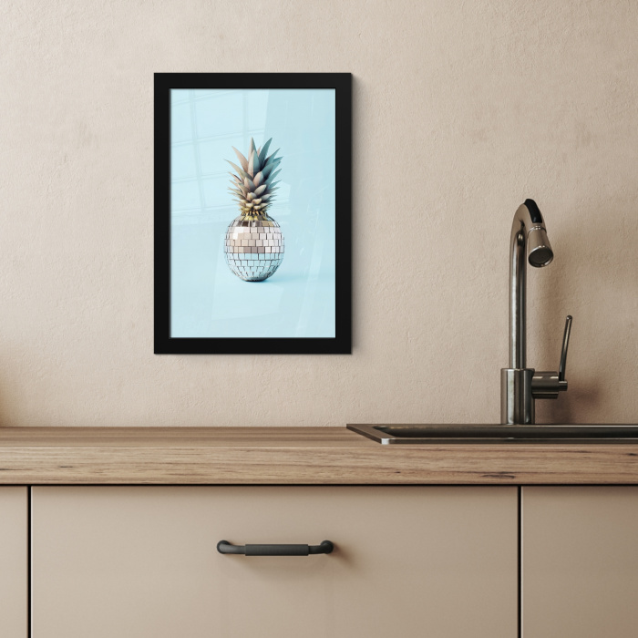 Blauw - Ananas - Disco - Discobal KitchenYeah - Keuken - Fotolijst klein -sfeer2
