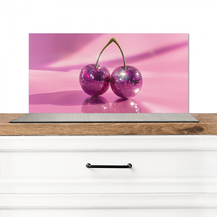 Glitter - Discobol - Roze - Kersen Spatscherm Aluminium klein -3d_zonderpan