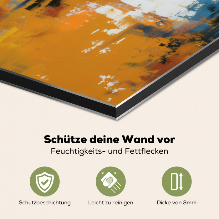 Vrouw - Ogen - Penseelstreken - Geel Spatscherm Aluminium klein -zcloseup_DE