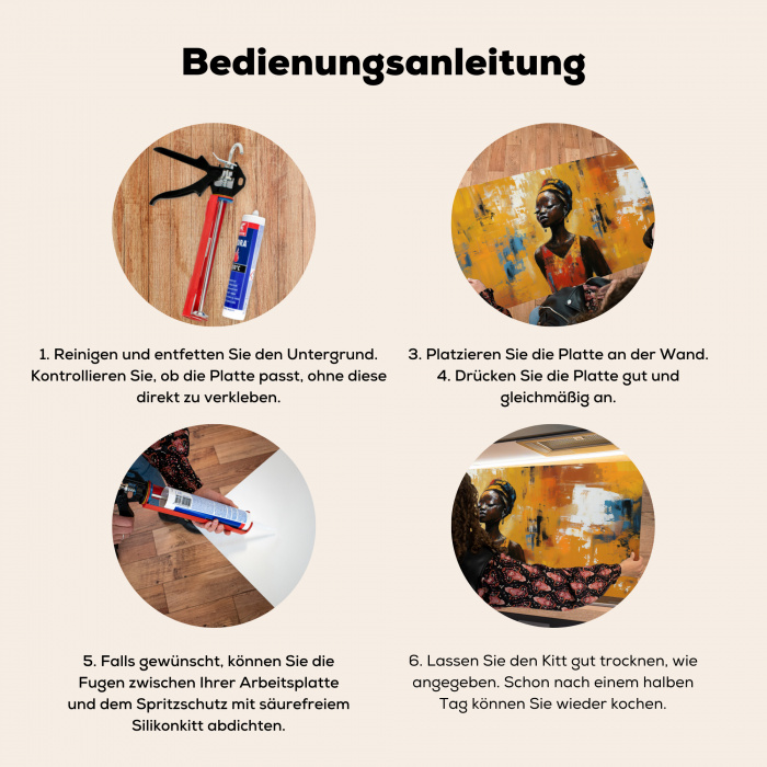 Vrouw - Ogen - Penseelstreken - Geel Spatscherm Aluminium klein -zgebruik_DE