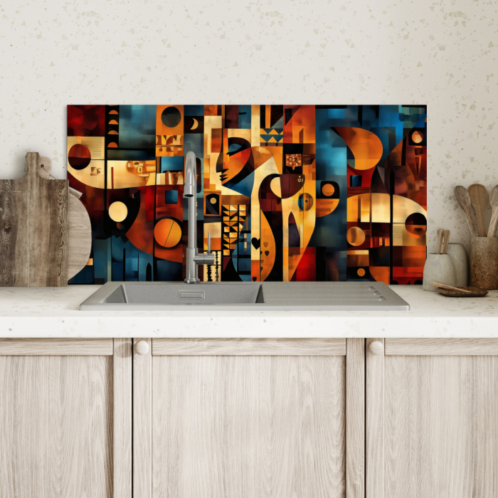 Figuren - Abstract - Symbolen Spatscherm Aluminium klein -sfeer2