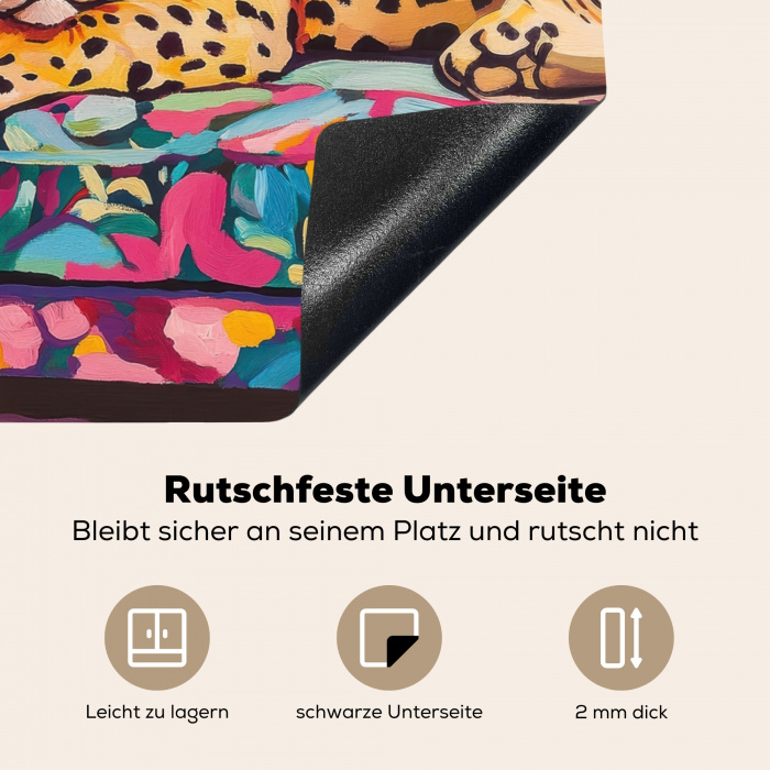 Luipaard - Kleurrijk - Tropisch Inductie beschermer vinyl 3mm middel -tsfeer4_DE