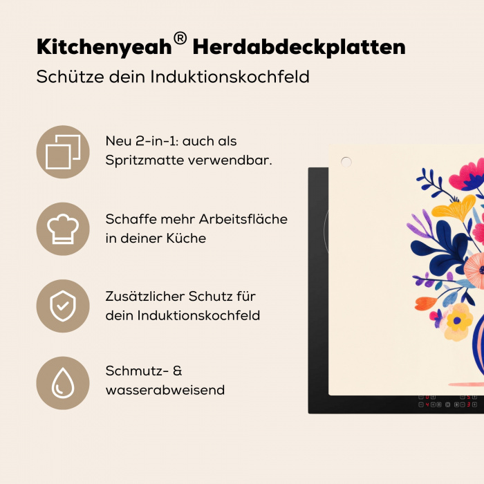 Vaas - Bloemen - Boeket Inductie beschermer vinyl 3mm klein -zzzzzzusp-haakje_DE