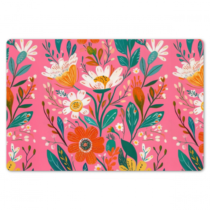 Roze - Bloemen - Wit - Oranje Placemat vinyl groot -zzsfeer1_Kitchenyeah-website