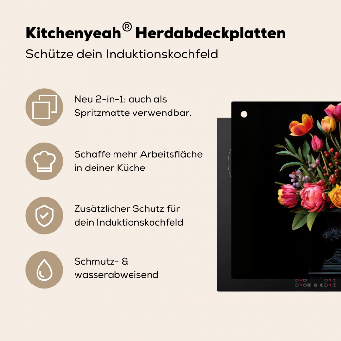 Tulpen - Bessen - Boeket - Vaas Inductie beschermer vinyl 3mm middel -zzzzzzusp-haakje_DE