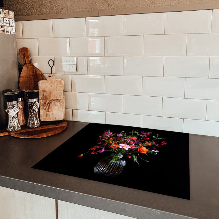 Boeket - Veldbloemen - Vaas Inductie beschermer vinyl 3mm middel -sfeer3
