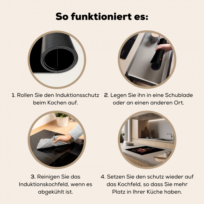 Boeket - Veldbloemen - Vaas Inductie beschermer vinyl 3mm middel -tsfeer9_DE