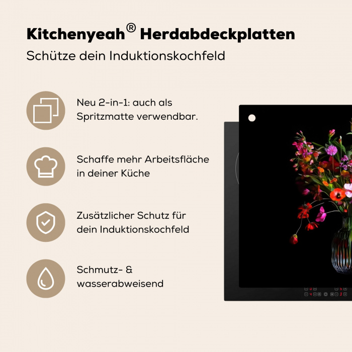 Boeket - Veldbloemen - Vaas Inductie beschermer vinyl 3mm middel -zzzzzzusp-haakje_DE