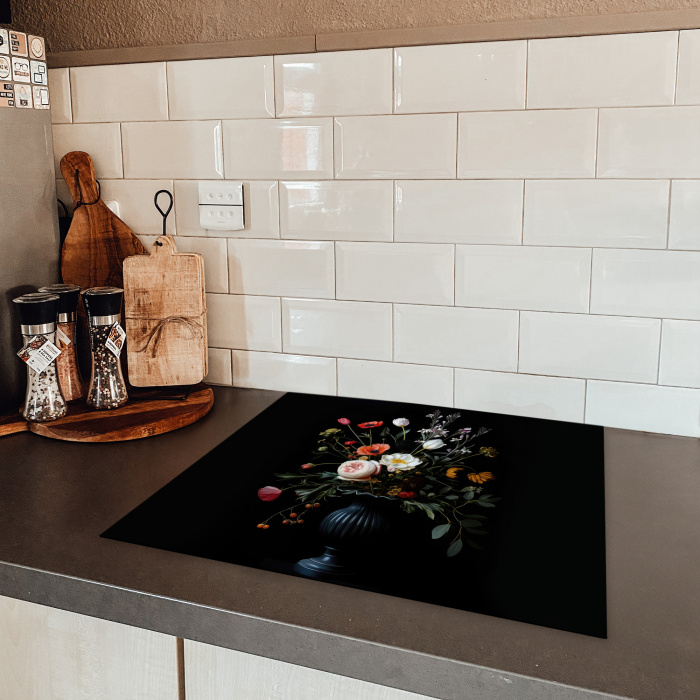 Bloemstuk - Vaas - Zwart Inductie beschermer vinyl 3mm middel -sfeer3