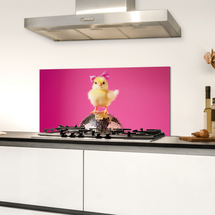 Discobal - Kuiken - Strik Spatscherm Aluminium klein -sfeer4