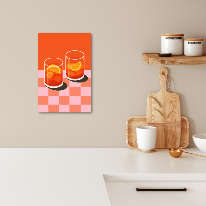 Sinaasappel - Glazen - Oranje KitchenYeah - Keuken - Canvas klein -sfeer1