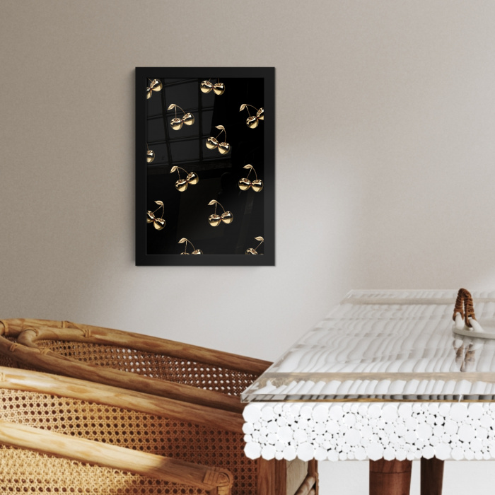 Patroon - Kersen - Goud - Chrome KitchenYeah - Keuken - Fotolijst klein -sfeer3