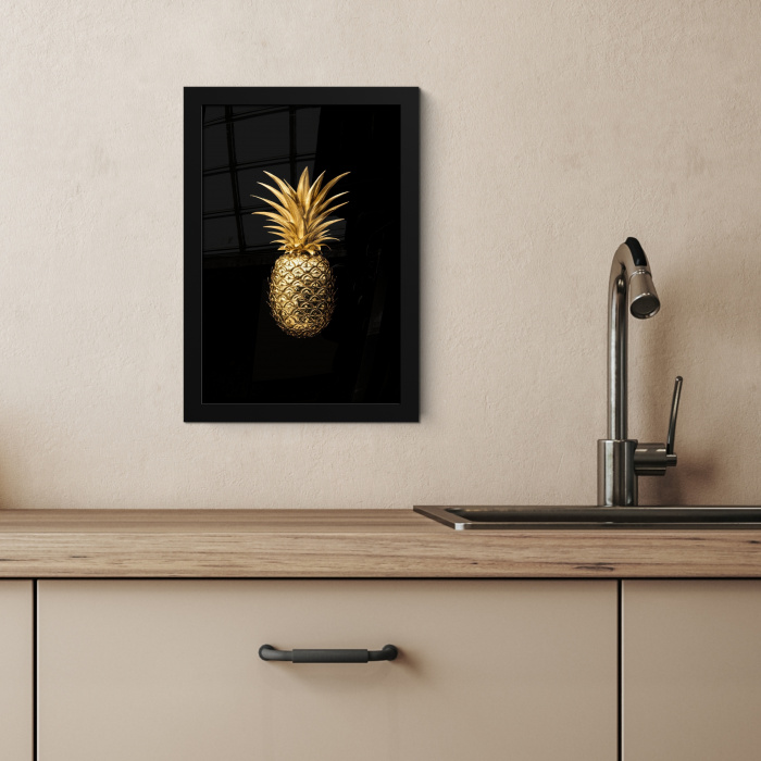 Ananas - Zwart - Goud - Luxe KitchenYeah - Keuken - Fotolijst klein -sfeer2