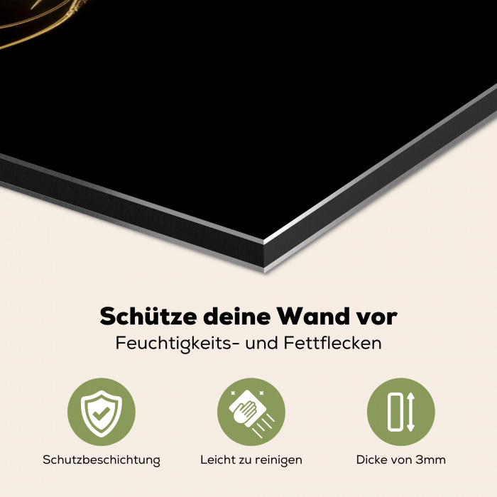 Garnalen - Zwart - Goud - Dieren Spatscherm Aluminium klein -zcloseup_DE