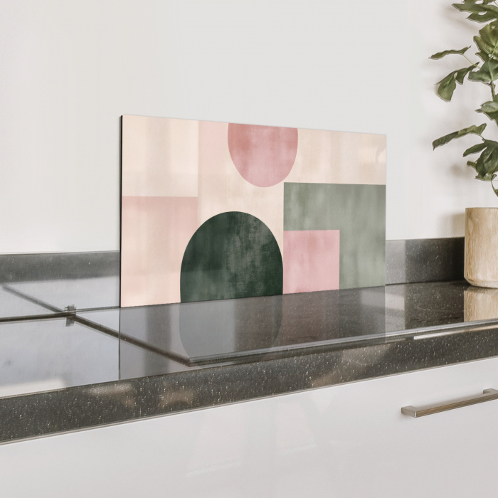 Vormen - Abstract - Cirkel - Zwart Spatscherm Aluminium klein -zzproduct_nieuw