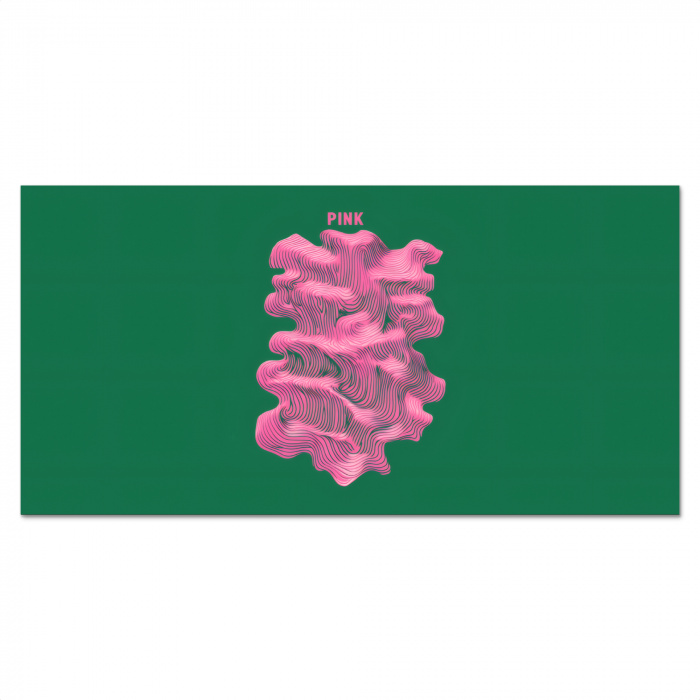 Abstract - Pink - Lijnen - Groen Spatscherm Aluminium klein -3d_volledig