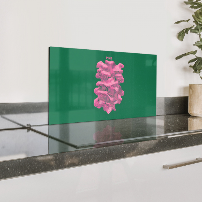 Abstract - Pink - Lijnen - Groen Spatscherm Aluminium klein -zzproduct_nieuw