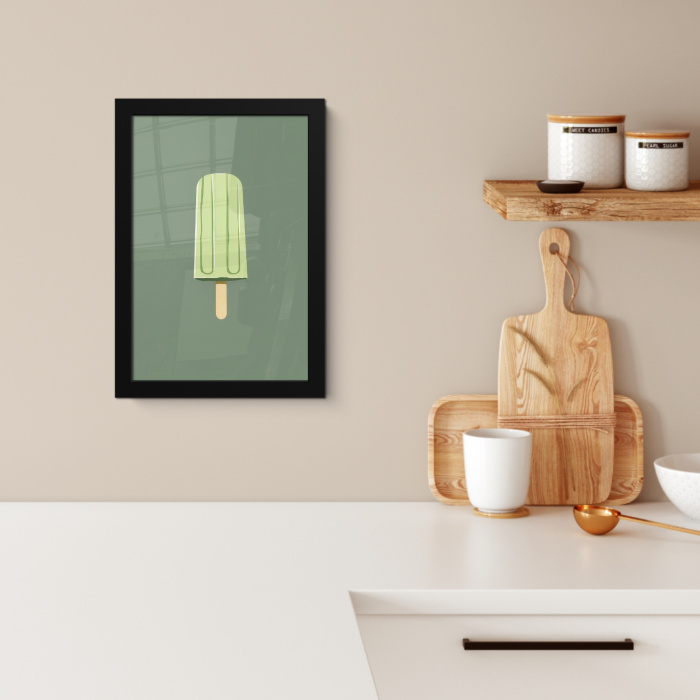 Groen - Waterijsje - Stokje - Illustratie KitchenYeah - Keuken - Fotolijst klein -sfeer1