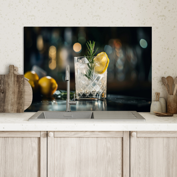 Gin-tonic met een Vleugje Citroen Spatscherm Aluminium klein -sfeer2