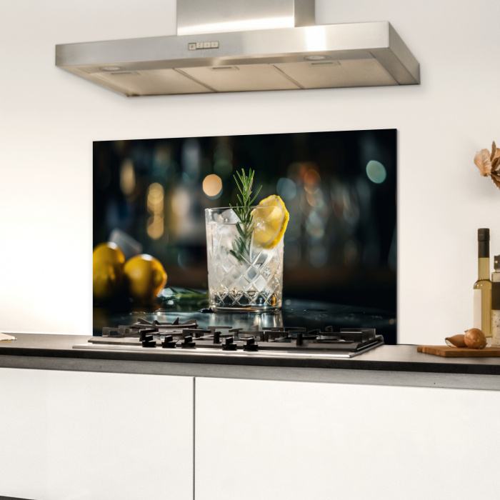 Gin-tonic met een Vleugje Citroen Spatscherm Aluminium klein -sfeer4