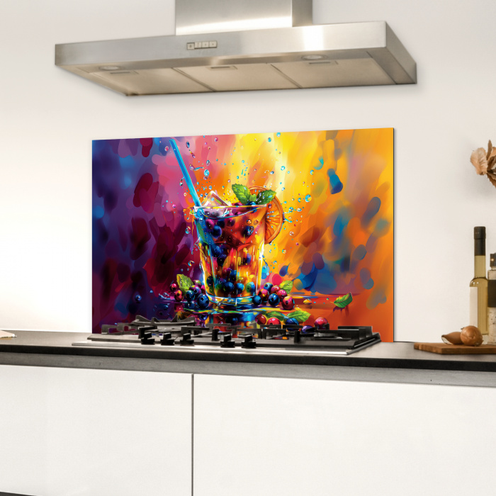 Explosie van Fruit en Kleur Spatscherm Aluminium klein -sfeer4