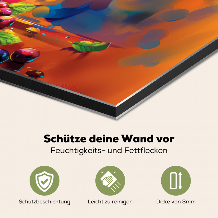 Explosie van Fruit en Kleur Spatscherm Aluminium klein -zcloseup_DE