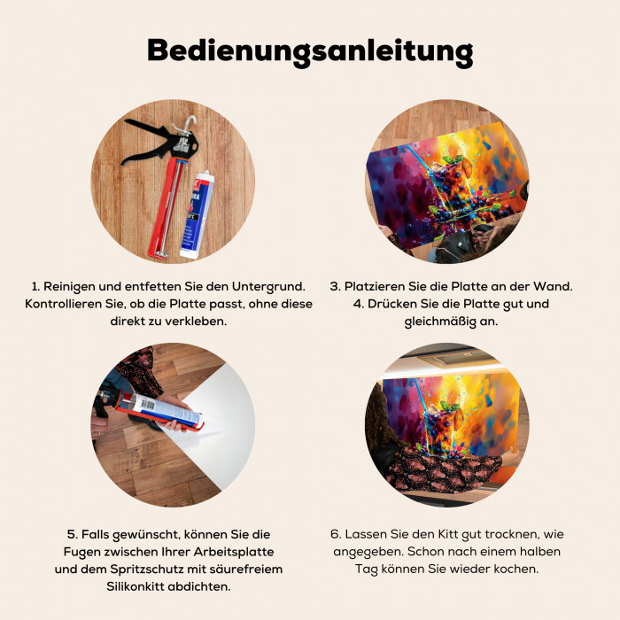 Explosie van Fruit en Kleur Spatscherm Aluminium klein -zgebruik_DE