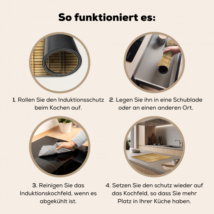 Symmetrie van Bamboe Inductie beschermer vinyl 3mm middel -tsfeer9_DE