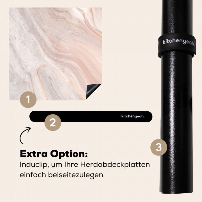 Zachte Marmeren Golven Inductie beschermer vinyl 3mm middel -zzzzzzz-induclip_DE