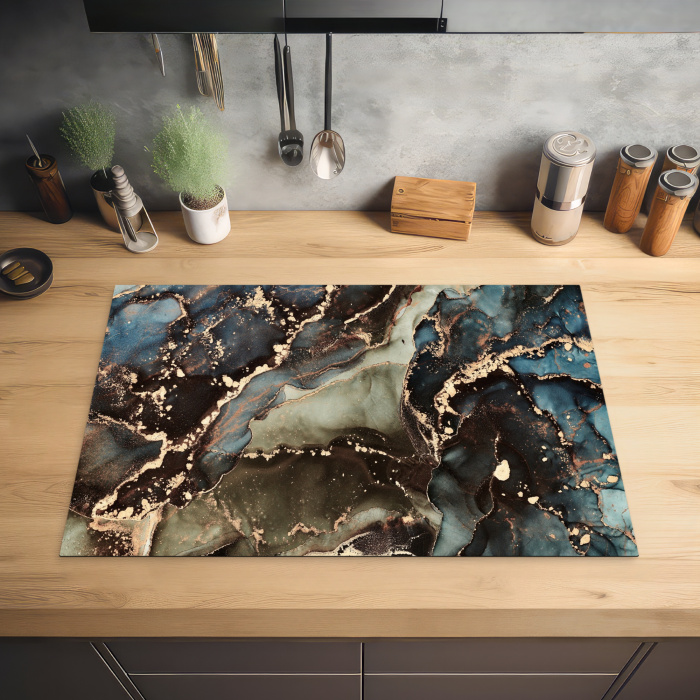 Geologisch Marmeren Wonder Inductie beschermer vinyl 3mm klein -sfeer5