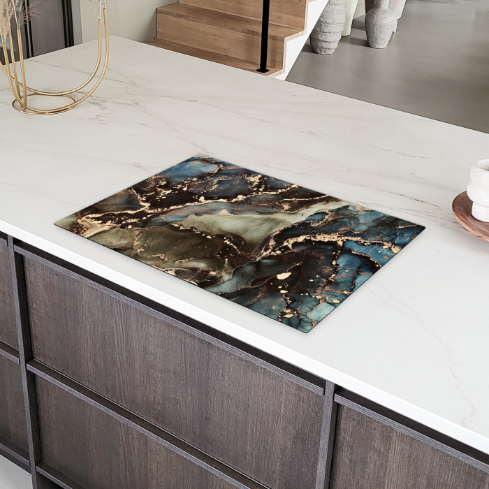 Geologisch Marmeren Wonder Inductie beschermer vinyl 3mm klein -sfeer8