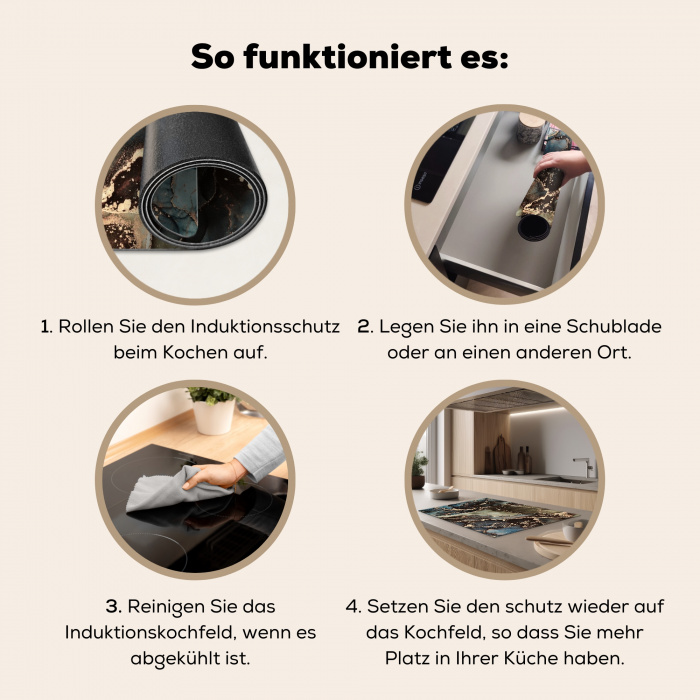 Geologisch Marmeren Wonder Inductie beschermer vinyl 3mm klein -tsfeer9_DE