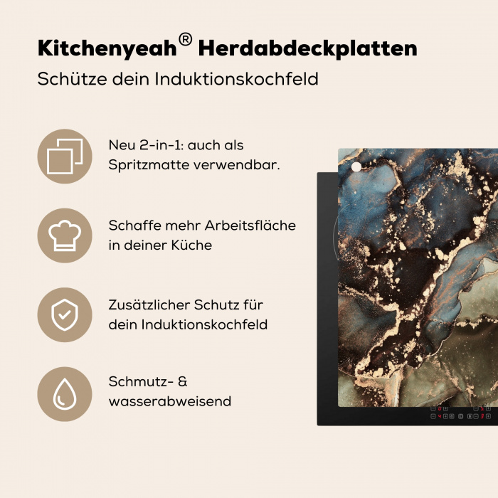 Geologisch Marmeren Wonder Inductie beschermer vinyl 3mm klein -zzzzzzusp-haakje_DE