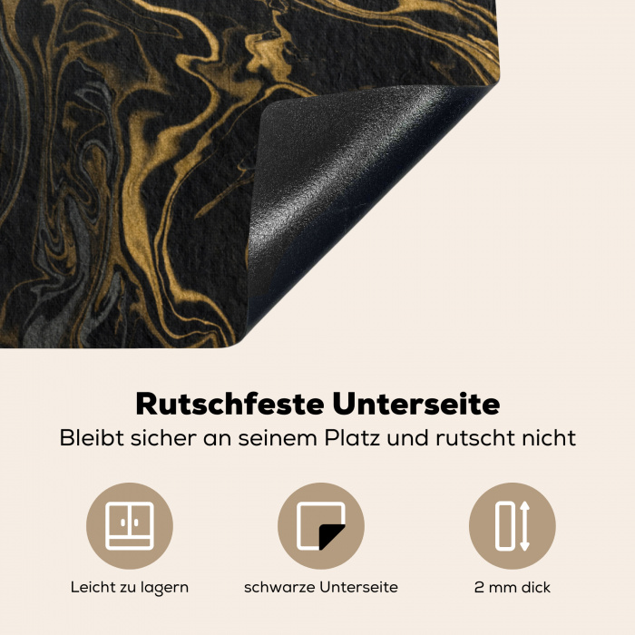 Gouden Rivieren in Zwart Marmer Inductie beschermer vinyl 3mm klein -tsfeer4_DE