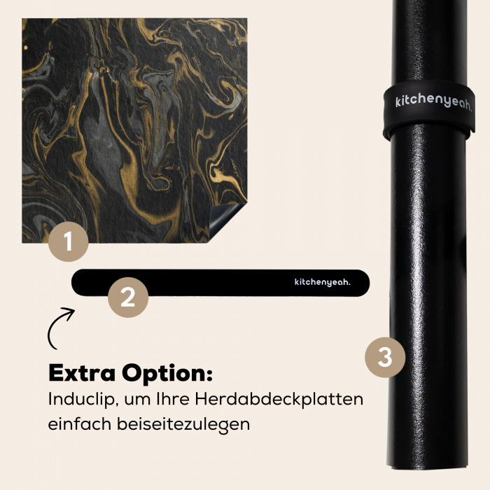 Gouden Rivieren in Zwart Marmer Inductie beschermer vinyl 3mm klein -zzzzzzz-induclip_DE